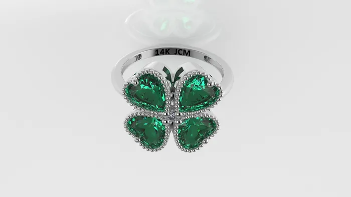 Rings 14K Gold Ring with 5 STONES STT BEZEL and Prong Clover Style Jcm 21 jewelry