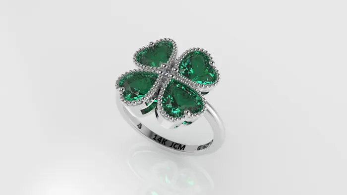 Rings 14K Gold Ring with 5 STONES STT BEZEL and Prong Clover Style Jcm 21 jewelry