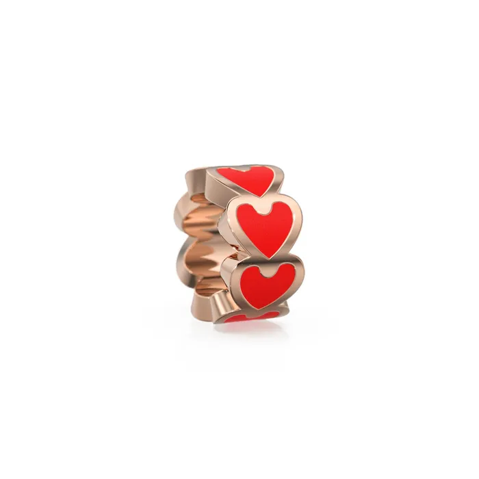 Rings Heart Enamel Solid Gold Round Wheel Beads Handmade Real Gold Love Spacer Amore Enamel Rondelle Beads Jewelry Making Essential Finding Jalvi Co