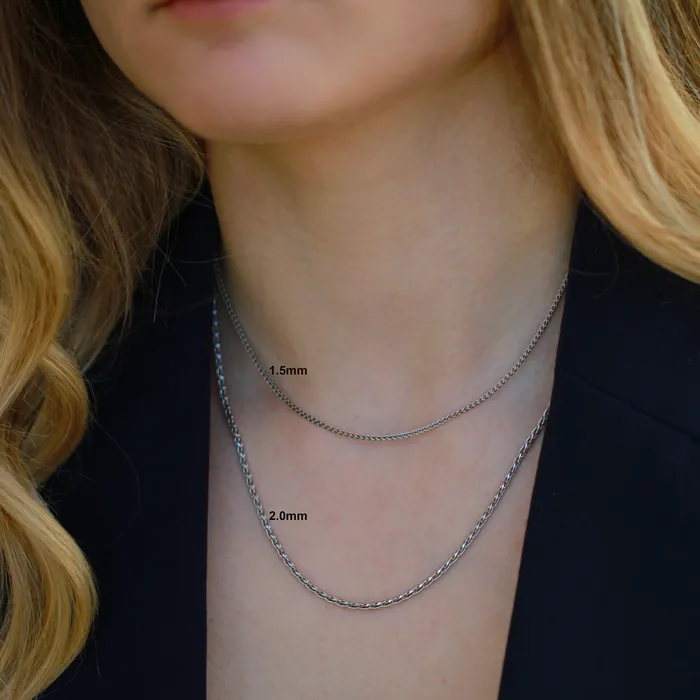 Rings Independent Jewellers Sterling Silver RH Round 15mm Wheat Chain in 24inches Rings Independent Jewellers Sterling Silver RH Round 15mm Wheat Chain in 24inches