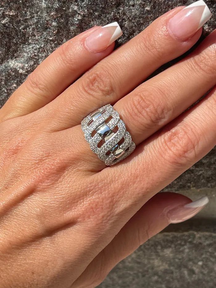 Rings Sophiareneboutique Sterling Silver CZ Band Ring