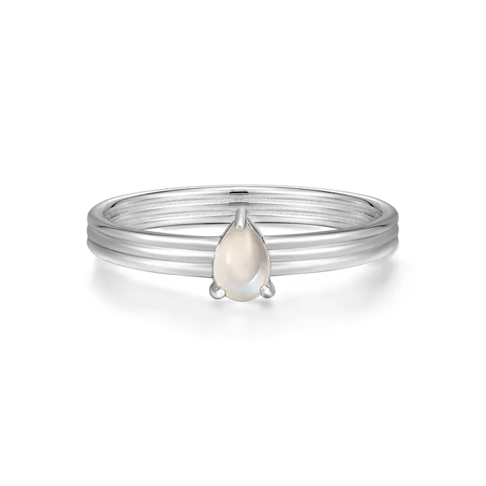 Rings Spirito Rosa Mellonia Mahogany Ring Moonstone White Rhodium Plated 925 Silver S52 Rings Spirito Rosa Mellonia Mahogany Ring Moonstone White Rhodium Plated 925 Silver S52