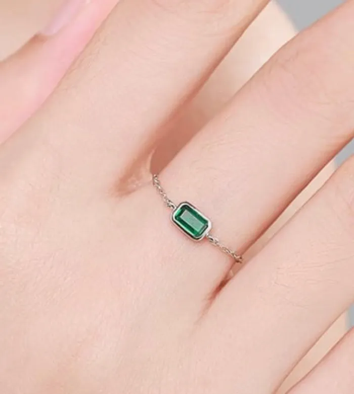 Sophiareneboutiquecom Rings Sterling Silver Adjustable Emerald Cut Dainty Rings Sophiareneboutiquecom Rings Sterling Silver Adjustable Emerald Cut Dainty Rings