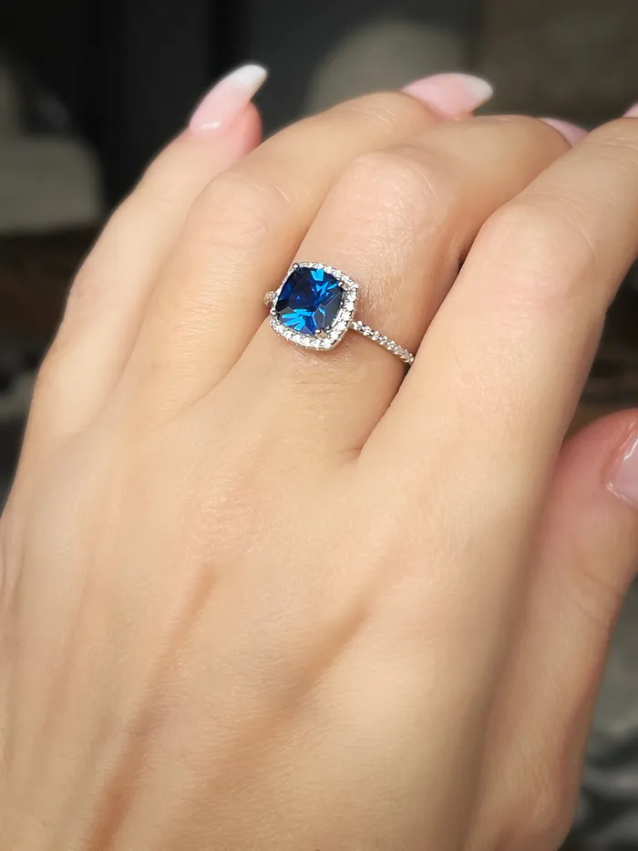 Sophiareneboutiquecom Rings Sterling Silver Sapphire Crystal Dainty Ring