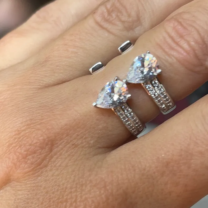 Sophiareneboutique Rings Sterling Silver Rhodium CZ Open Ring