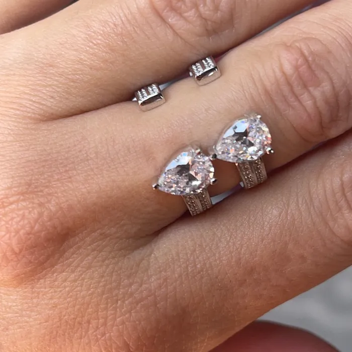 Sophiareneboutique Rings Sterling Silver Rhodium CZ Open Ring
