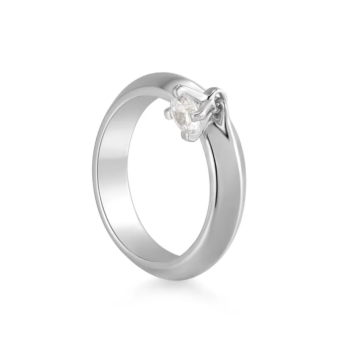 Spirito Rosa Rings Lucina Bilberry Ring White CZ Rhodium Plated Brass