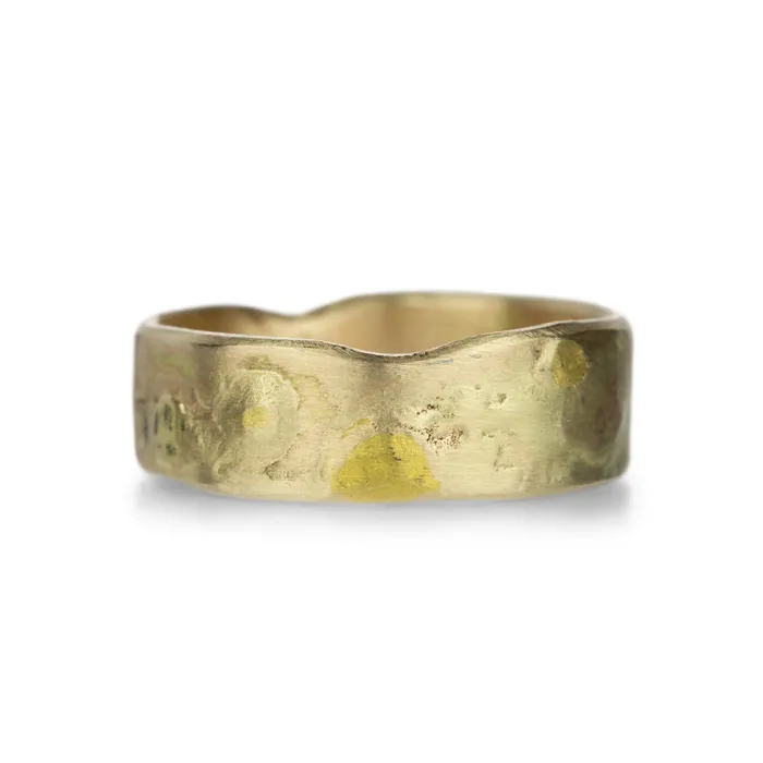 Variance Rings Multicolored Gold Cigar 6mm Band