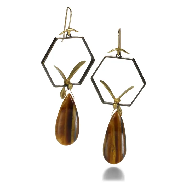 Wasp in Honeycomb Earrings Gabriella Kiss Earrings